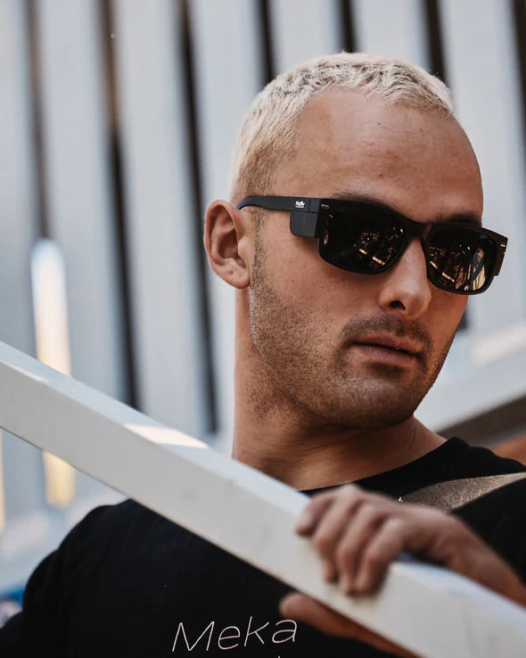 Natty Kenneth Matte Black Polarised Safety Glasses