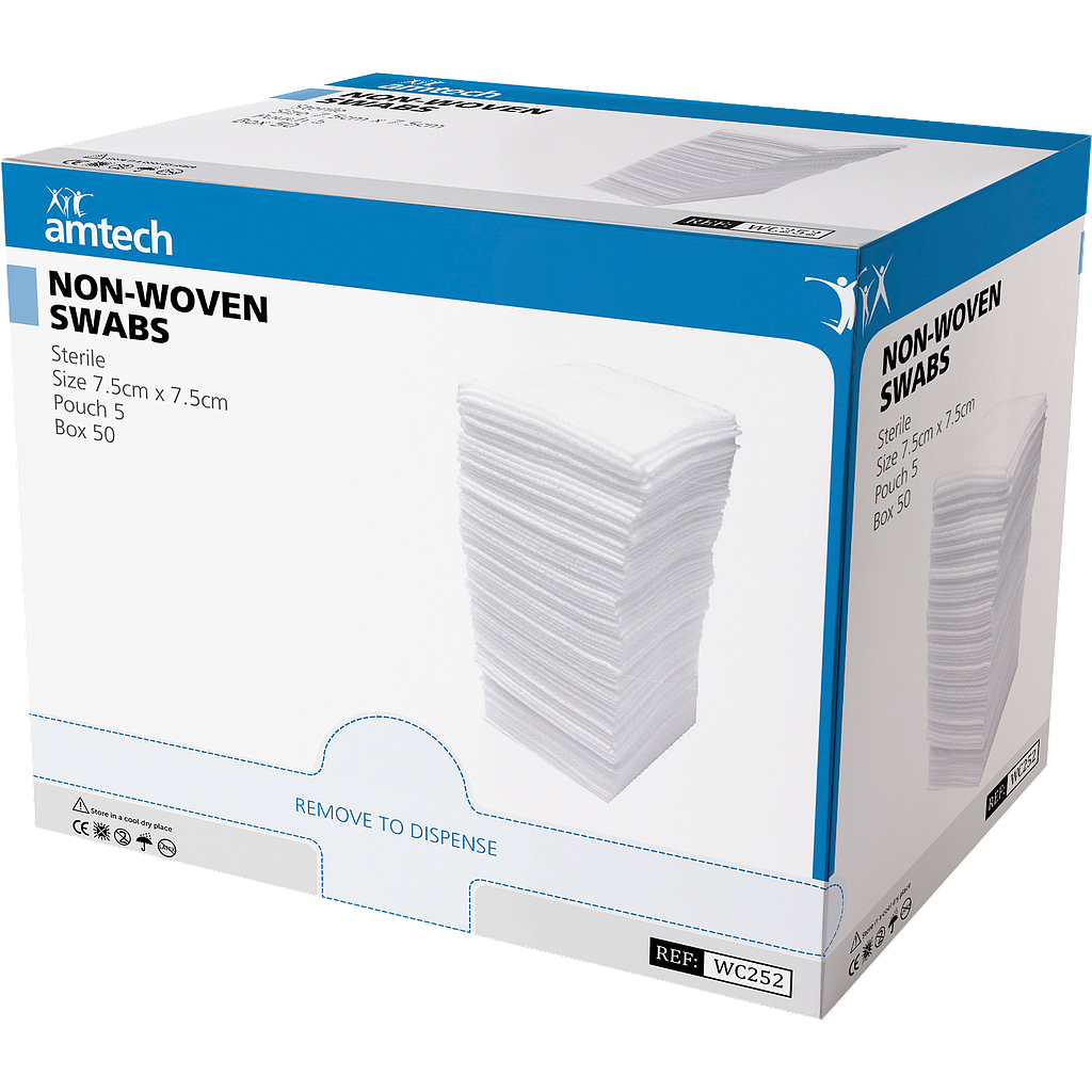 Sterile Gauze Swab 7.5x7.5 - 5's - bx 50's