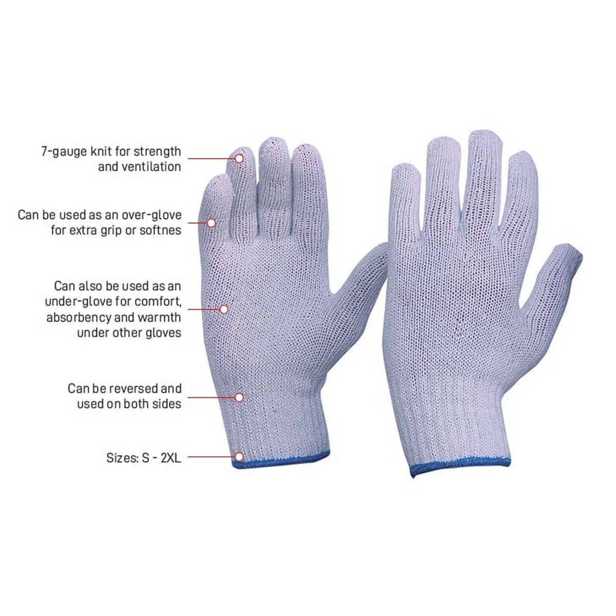 Esko Knitted Poly/Cotton Glove E100 **12 PAIR (1 PACK)**