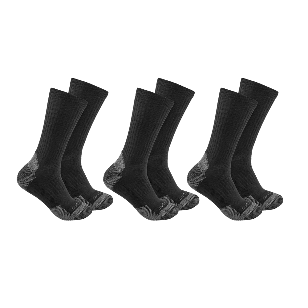 Carhartt Midweight Cotton Blend Crew Socks 3 pack