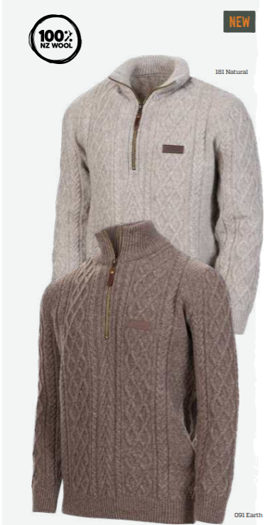 MKM Highland Half Zip- 100% WOOL