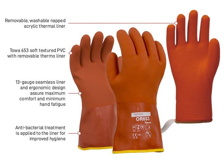 Soft textured PVC Glove with Thermo Liner