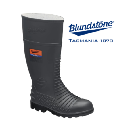 Blundstone Gumboot, Grey, Safety toe cap, Steel midsole