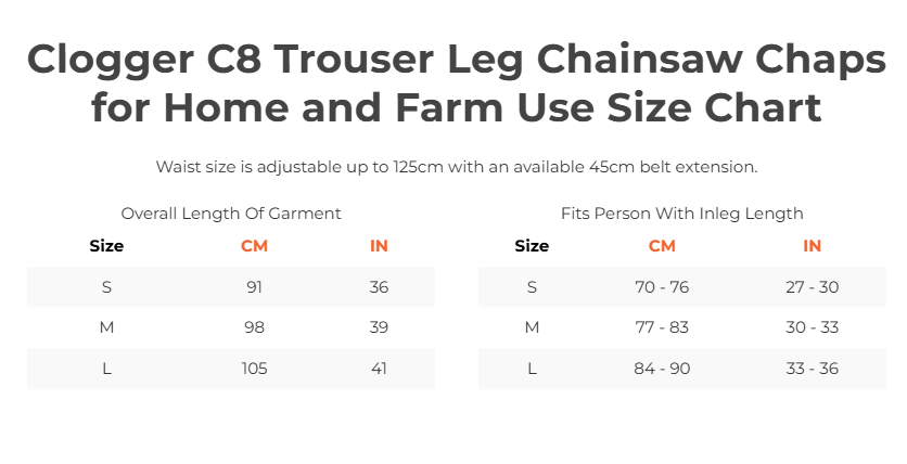 C8 Chainsaw Chaps Trouser Leg