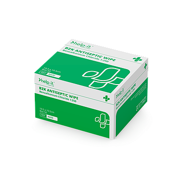 Help-It BZK Antiseptic Wipes Box 50