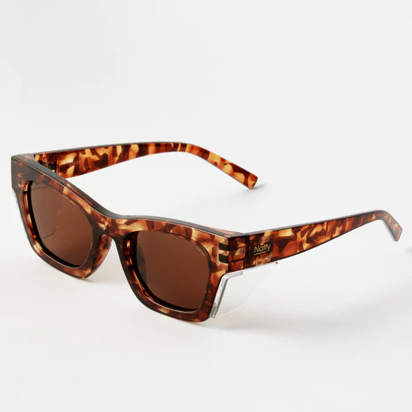 Natty Browse Hazel Tortoise Frame / Brown Lens Polarised Safety Glasses