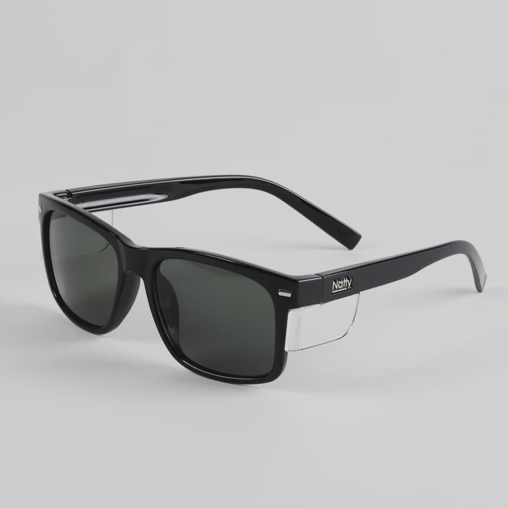 Natty Kenneth Black Polarised Safety Glasses