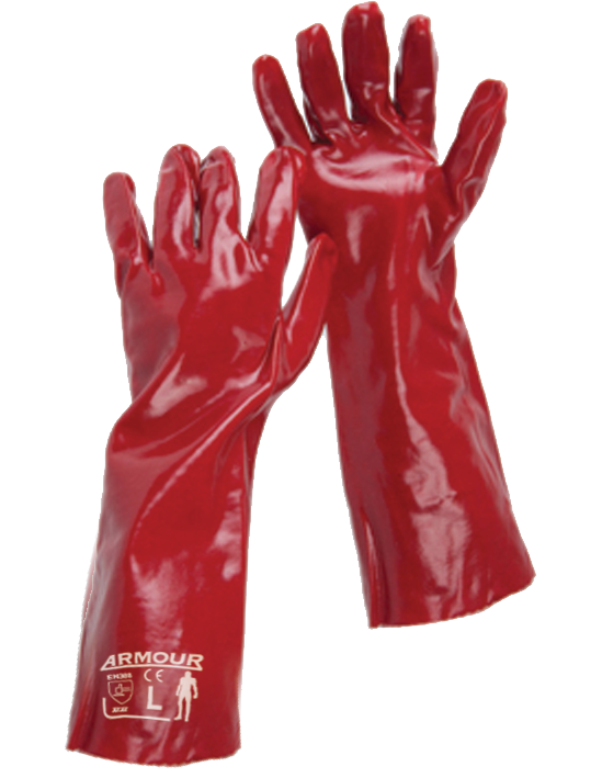 Armour 45cm PVC Red Gauntlet Glove