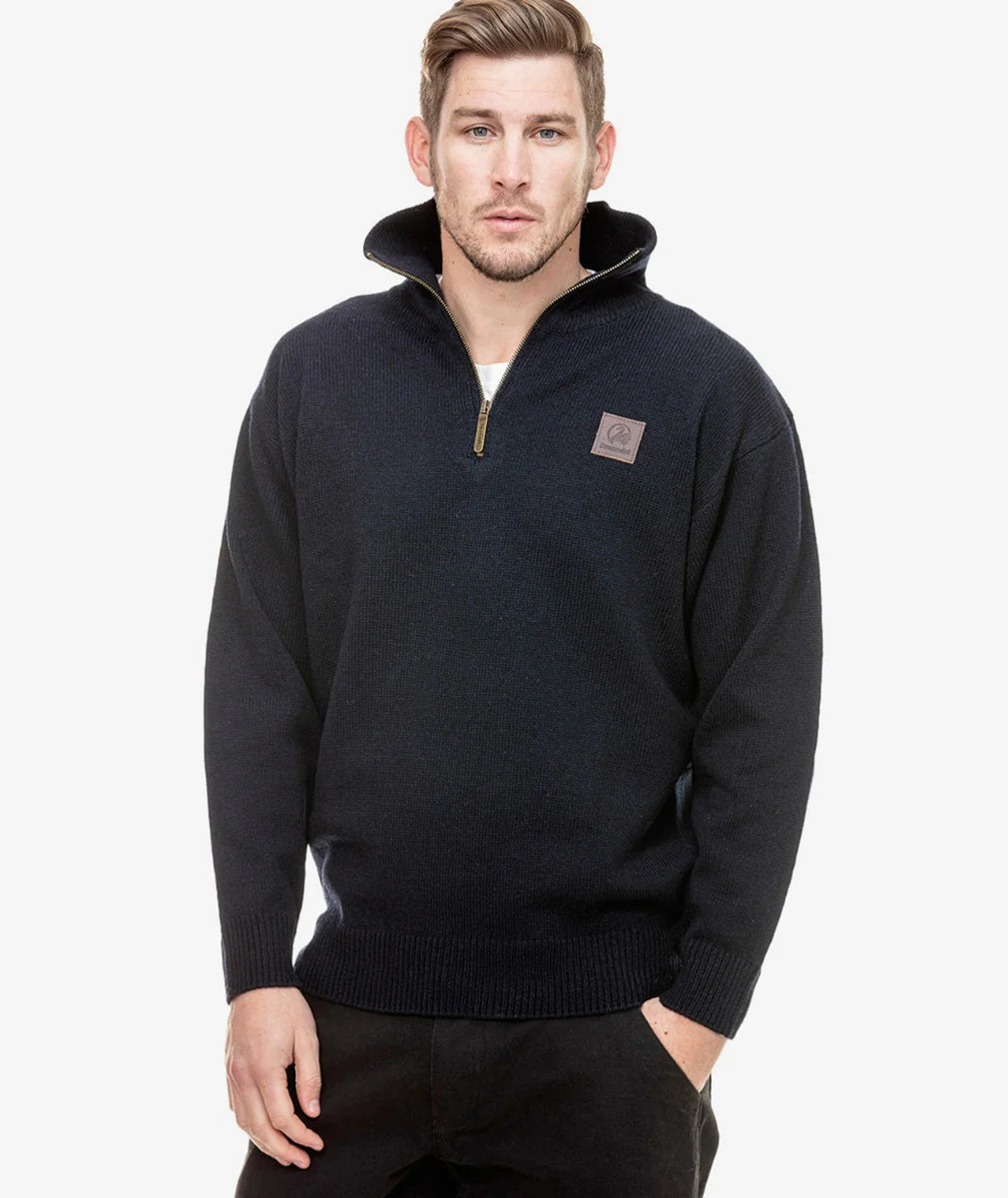Swanndri Men's Mariner Wool Zip Neck Sweater