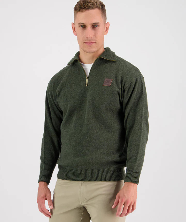 Swanndri Men's Mariner Wool Zip Neck Sweater