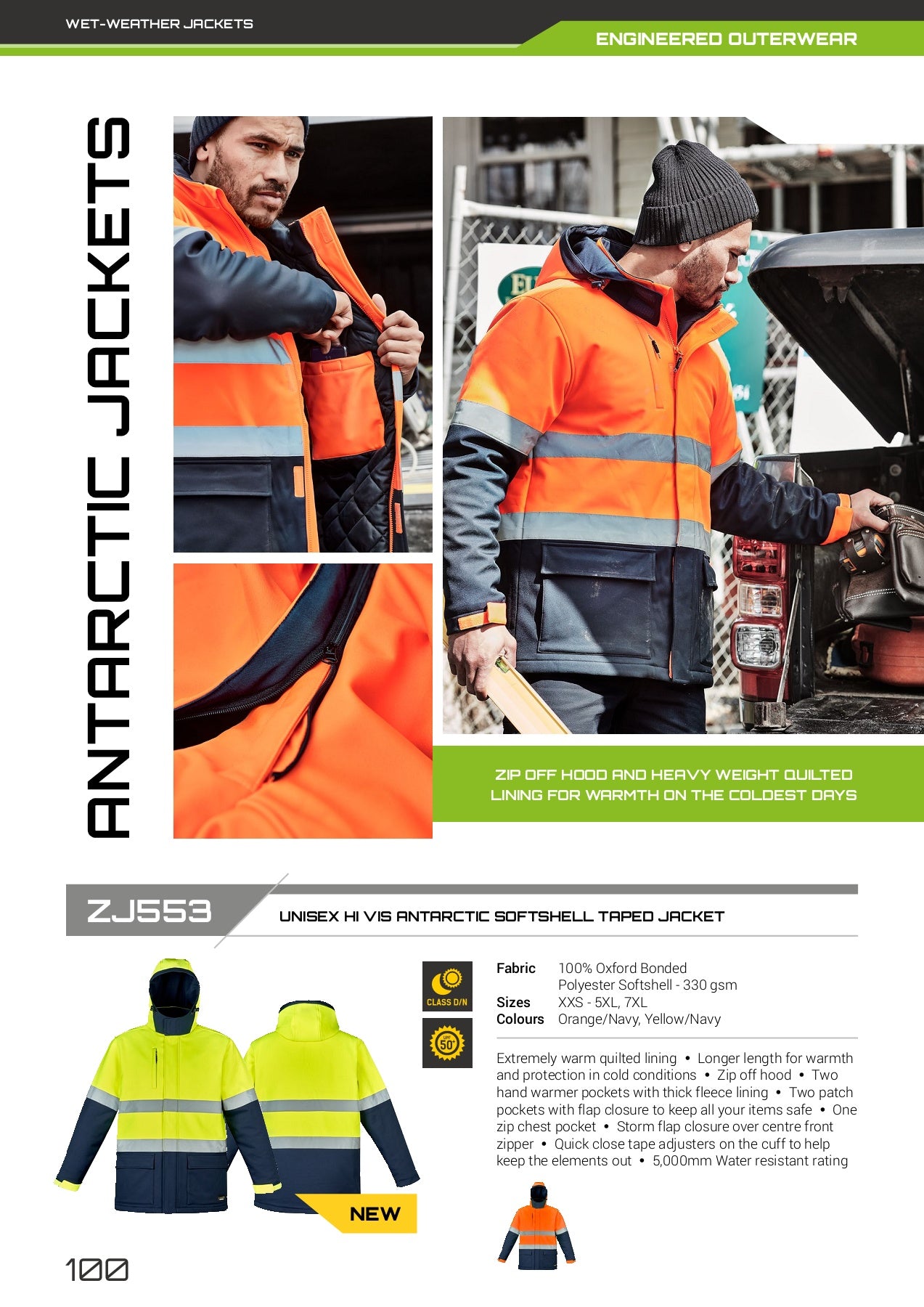 ZJ553 - Unisex Hi Vis Antarctic Softshell Taped Jacket (CLEARANCE)
