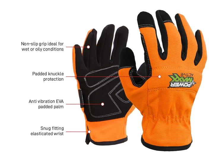 Powermaxx Anti-vibration Full Fingered Glove