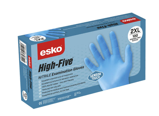 High Five Blue SensorTouch Nitrile Gloves 100's