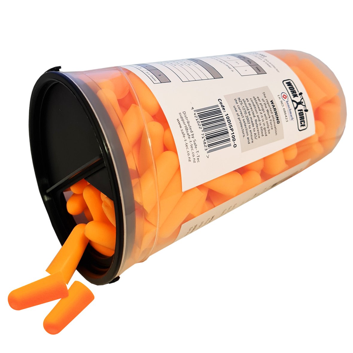 Earplugs, Dispenser Pack, Bullet, 100pr
