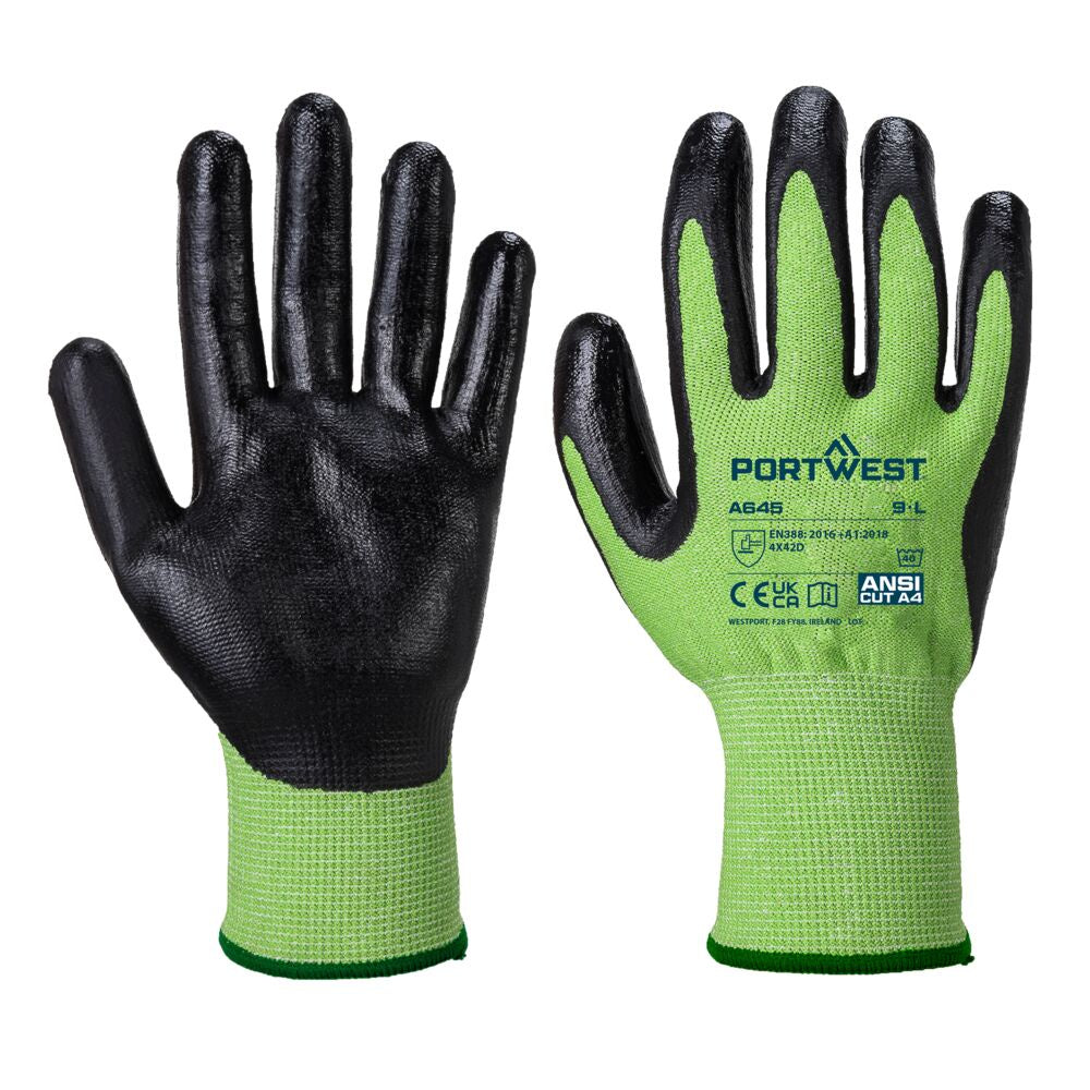 Portwest Green Cut Nitrile Foam Glove A645