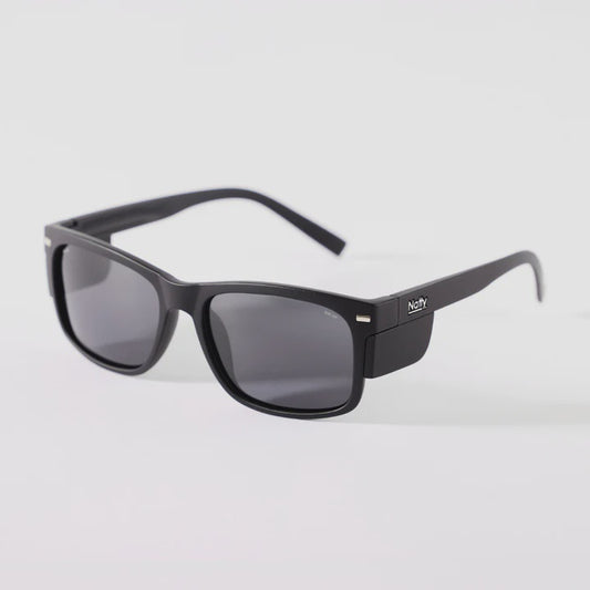 Natty Kenneth Matte Black Polarised Safety Glasses