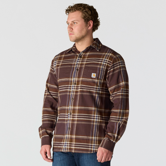**NEW** Carhartt RUGGED FLEX Relaxed Fit Midweight Long sleeve Plaid shirt