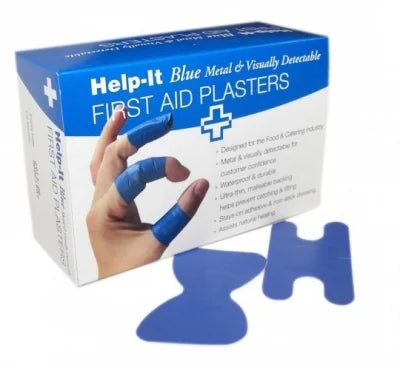 Help-It Blue Metal Knuckle Plasters 100's