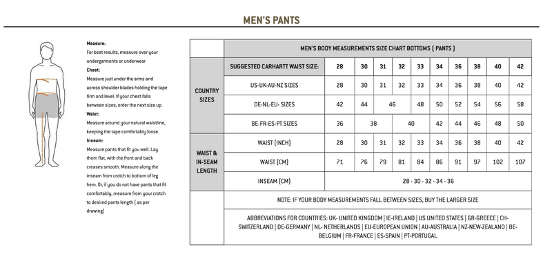 Carhartt B01 LOOSE FIT FIRM DUCK DOUBLE-FRONT UTILITY WORK PANT - EXT sizes