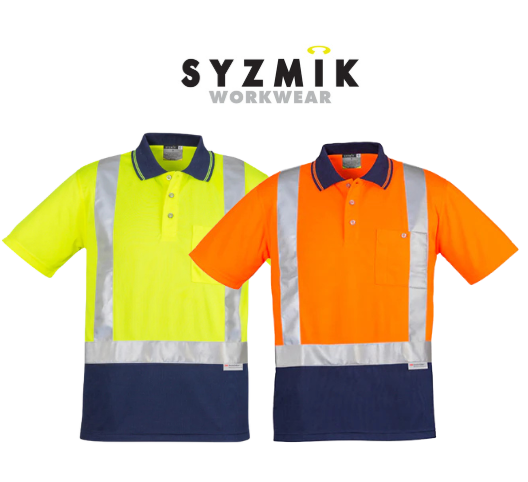 Hi Vis Spliced Polo - Short Sleeve Shoulder Taped - ZH233