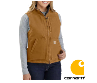 Carhartt WOMENS WASHED DUCK Sherpa lined Mock neck vest