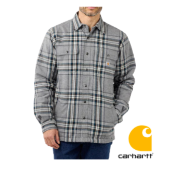 Carhartt RELAXED FIT HEAVYWEIGHT FLANNEL SHERPA LINED Plaid Shirtjac **NOW $165.00**