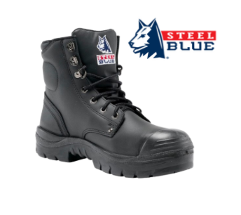 Steel Blue Argyle Lace up Work Boot - Bump Cap