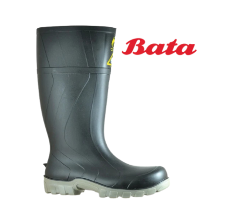 Bata Steelmate Gumboot Black/Grey