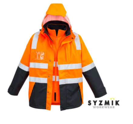 ZJ532 - Mens Hi Vis 4 in 1 Waterproof Jacket