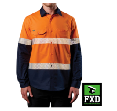 FXD LSH-4T -TAPED HI-VIS VENTED STRETCH LONG SLEEVE WORK SHIRT