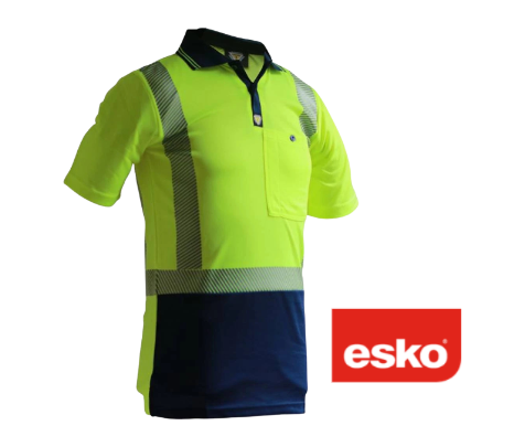 Caution Hi-Vis D/N Segmented Tape Microfibre Polo