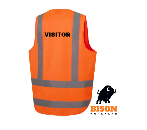 "VISITOR" or CUSTOM Hi-Viz Vest