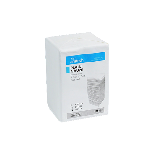 Box of plain gauze on a white background