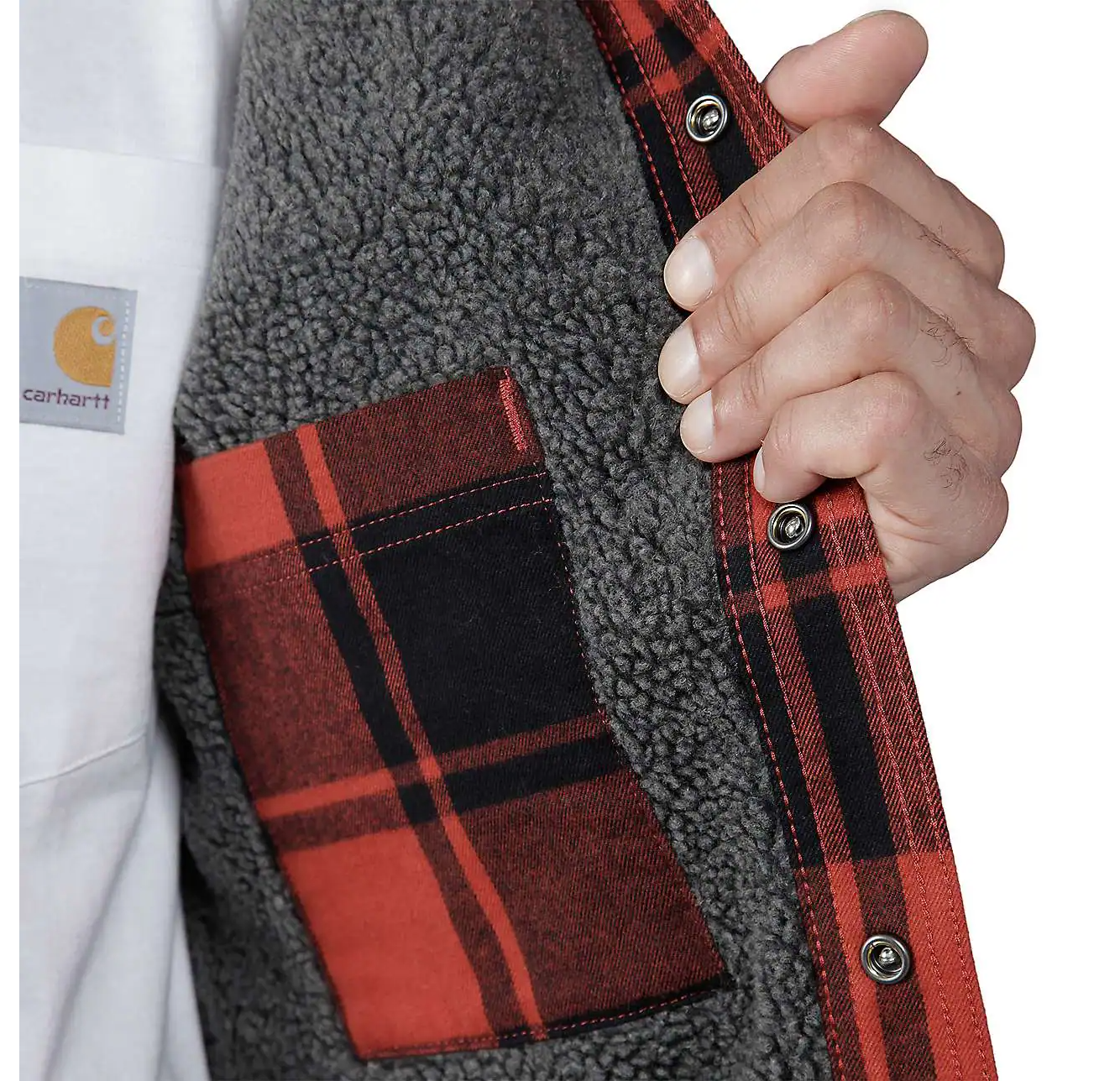 Carhartt RELAXED FIT HEAVYWEIGHT FLANNEL SHERPA LINED Shirtjac