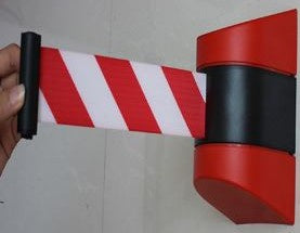 Wall Mounted Red / White Retractable Belt