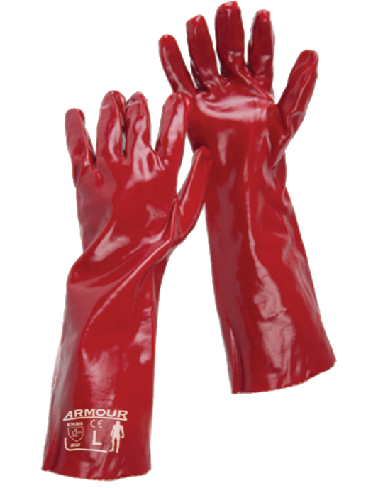 Armour 45cm PVC Red Gauntlet Glove