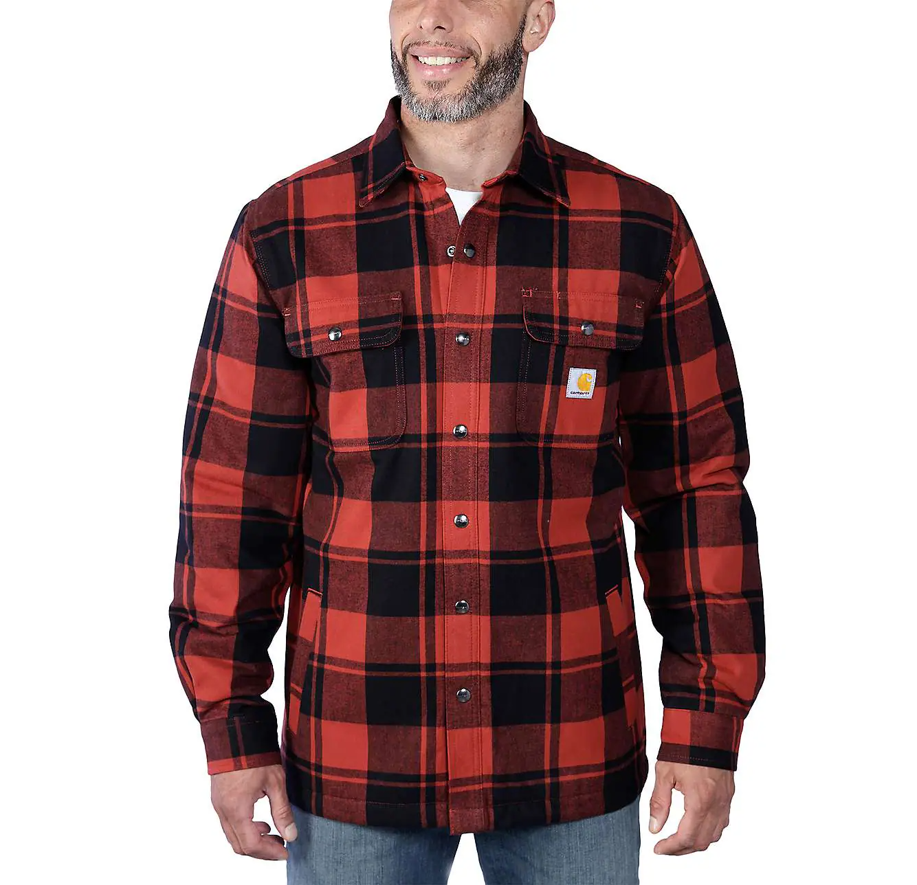Carhartt RELAXED FIT HEAVYWEIGHT FLANNEL SHERPA LINED Shirtjac
