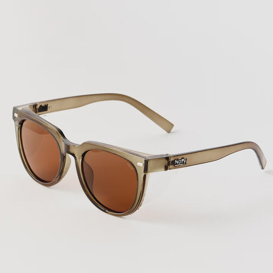 Natty Roys Olive Frame / Brown Lens Polarised Safety Glasses