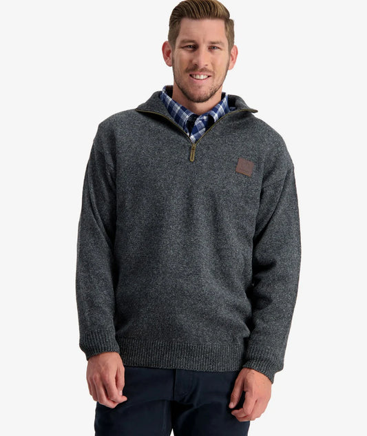 Swanndri Men's Mariner Wool Zip Neck Sweater