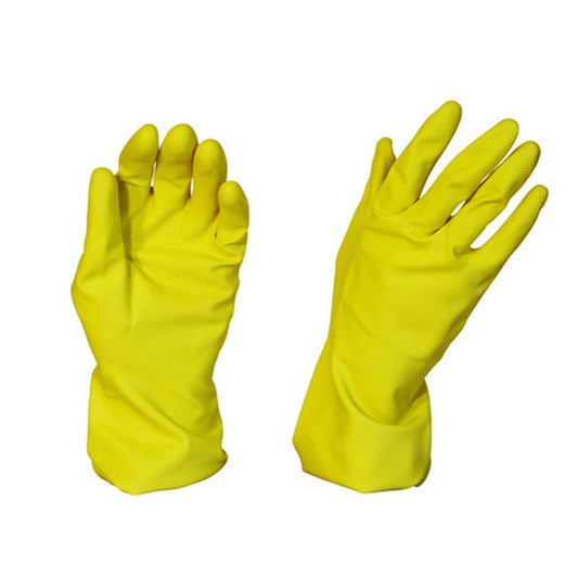 Silverlined Yellow Rubber Gloves 12pr