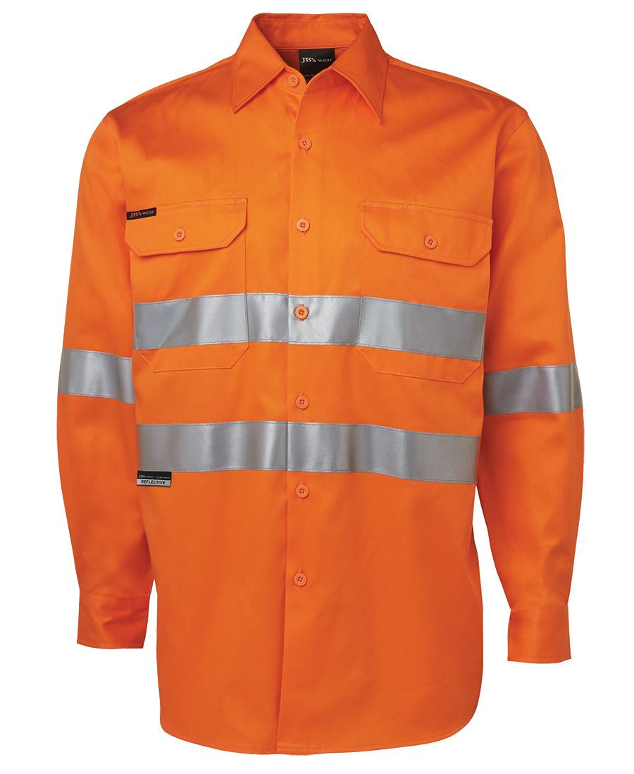 JB's Orange Work Shirt Long Sleeve 190gm