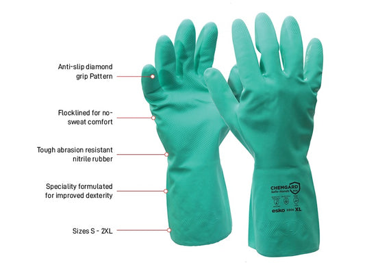 Chemgard 33cm Nitrile Gauntlet Glove