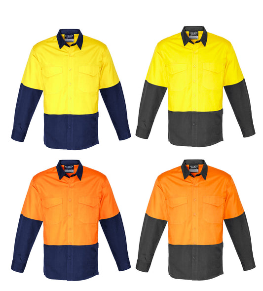 ZW128 Mens Rugged Cooling Hi Vis Spliced Shirt