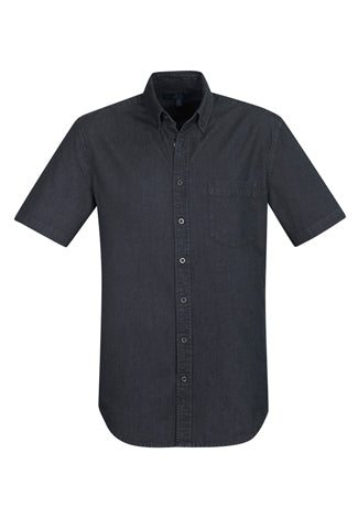 Mens Denim Short Sleeve Shirt