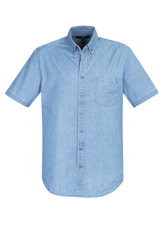 Mens Denim Short Sleeve Shirt