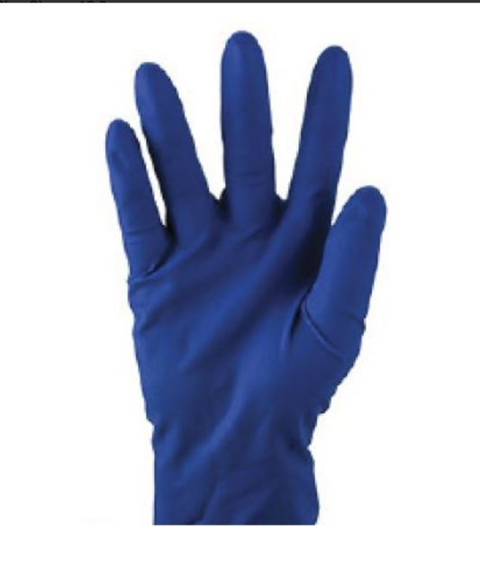 High Risk Latex Glove Powder Free - Blue (18.5gm )  50's