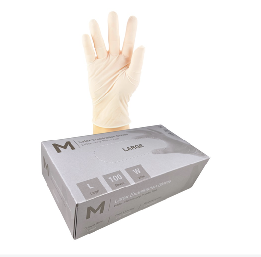 Latex Gloves Powder Free - White  - Matthews