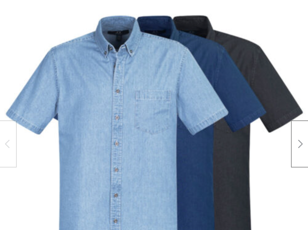 Mens Denim Short Sleeve Shirt