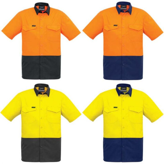 Hi Vis Spliced Short Sleeve Shirt ZW815
