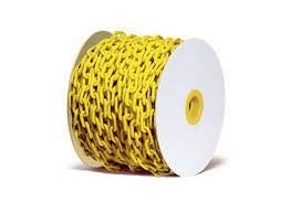 Yellow Plastic Safety Chain Roll - per metre